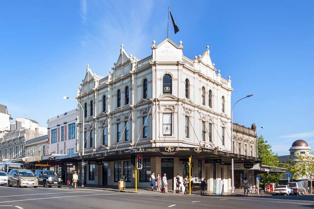 1.	Exterior view of 115 year old former Family & Naval Hotel at 243 Karangahape Rd, which is now occupied by the Calendar Girls nightclub.